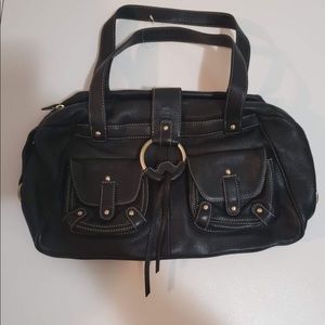 Black leather purse